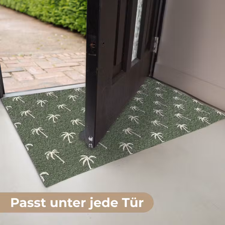 Palmboom patroon - Groen - Beige - Zomer Deurmat klein -USP_DE