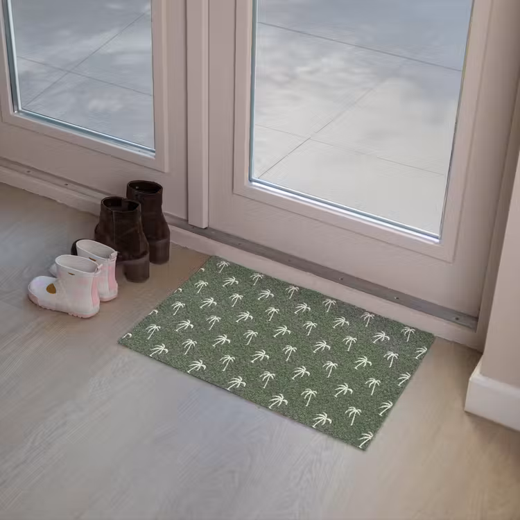 Palmboom patroon - Groen - Beige - Zomer Deurmat klein -sfeer3