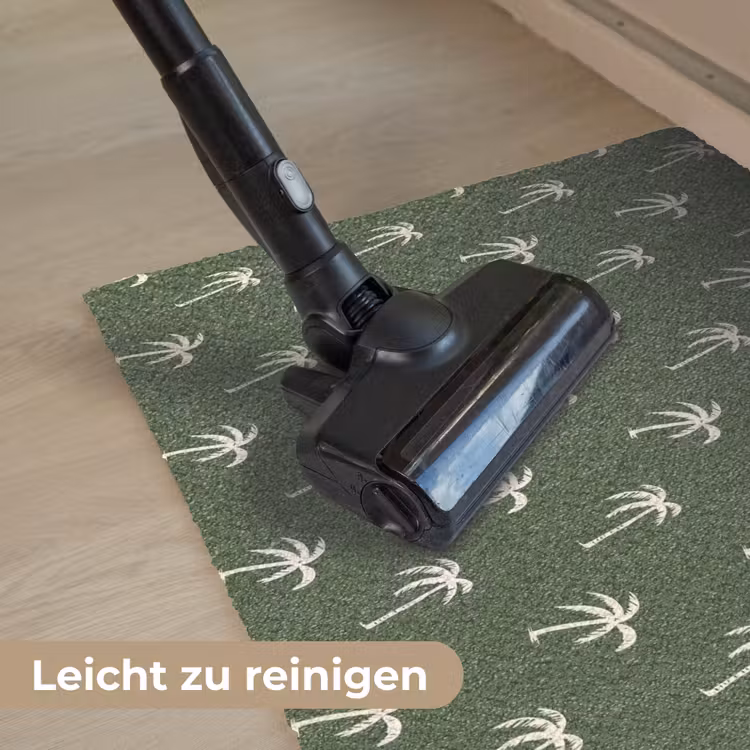 Palmboom patroon - Groen - Beige - Zomer Deurmat klein -reinigen_DE