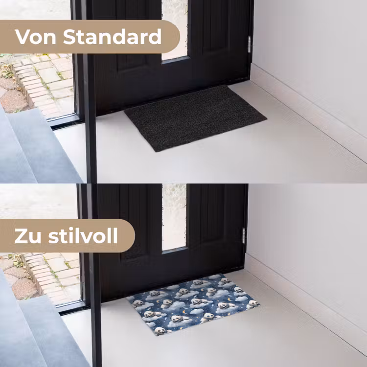Panda's - Slapen - Blauw Deurmat klein 898 -voor-na_DE