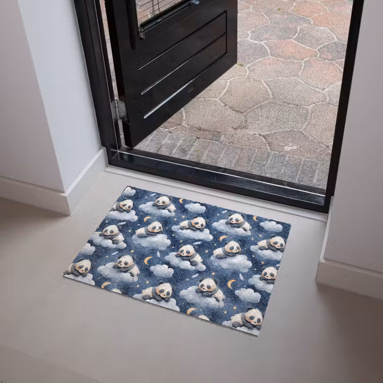 Panda's - Slapen - Blauw Deurmat klein 898 -sfeer5