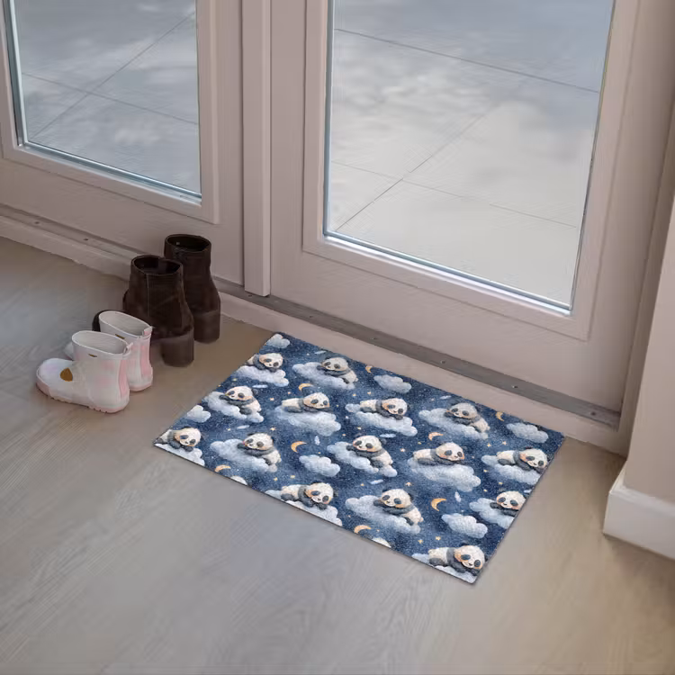 Panda's - Slapen - Blauw Deurmat klein 898 -sfeer3