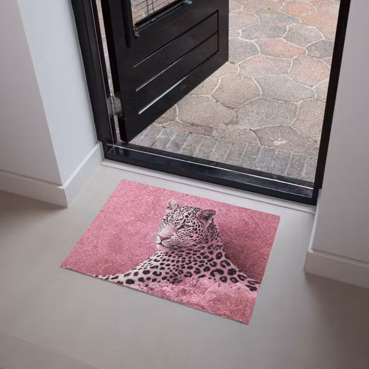 Panter - Luxe - Roze Deurmat klein -sfeer5