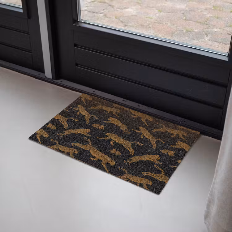 Panters - Patroon - Dieren - Zwart - Bruin Deurmat klein -sfeer2
