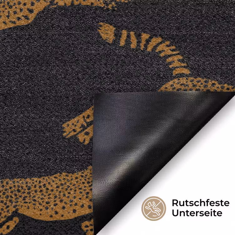 Panters - Patroon - Dieren - Zwart - Bruin Deurmat klein -antislip_DE