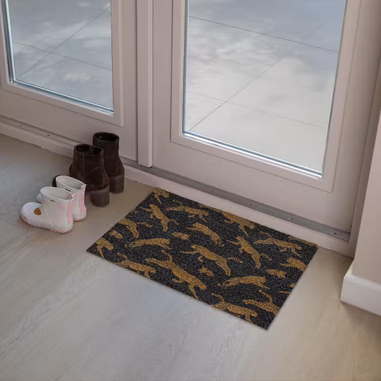 Panters - Patroon - Dieren - Zwart - Bruin Deurmat klein -sfeer3