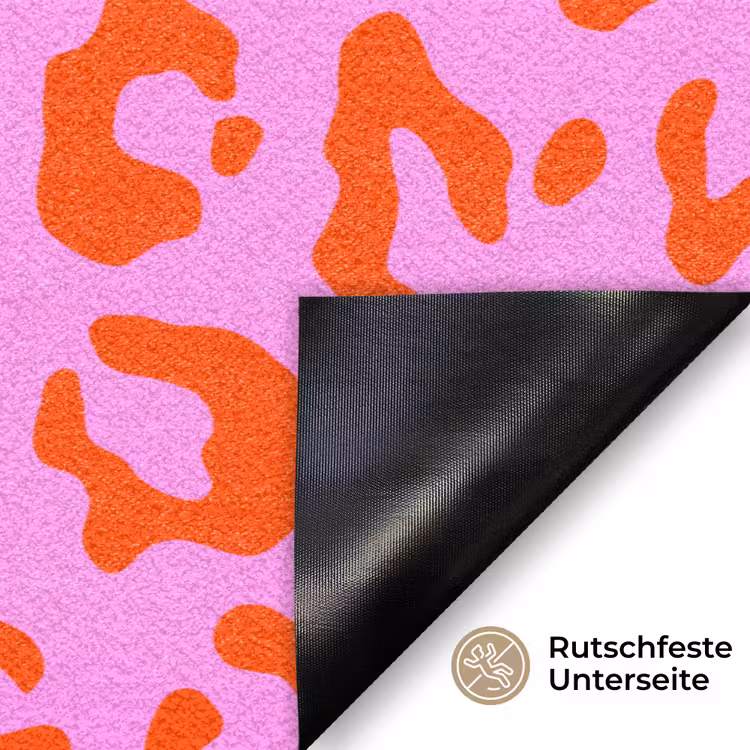 Panter - Rood - Roze Deurmat klein 898 -antislip_DE