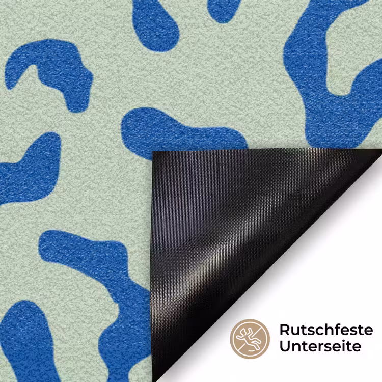 Panterprint - Blauw - Groen - Dierenprint Deurmat klein -antislip_DE
