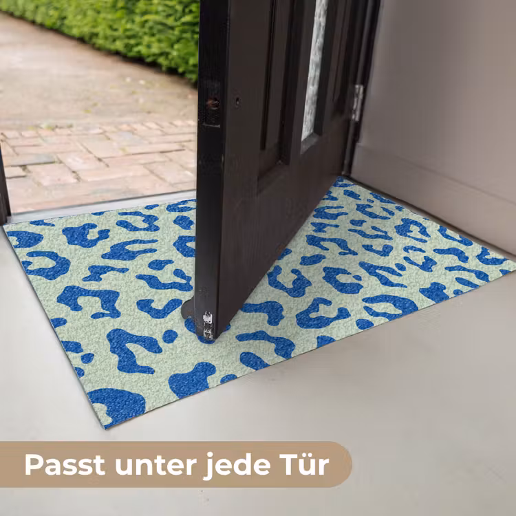 Panterprint - Blauw - Groen - Dierenprint Deurmat klein -USP_DE