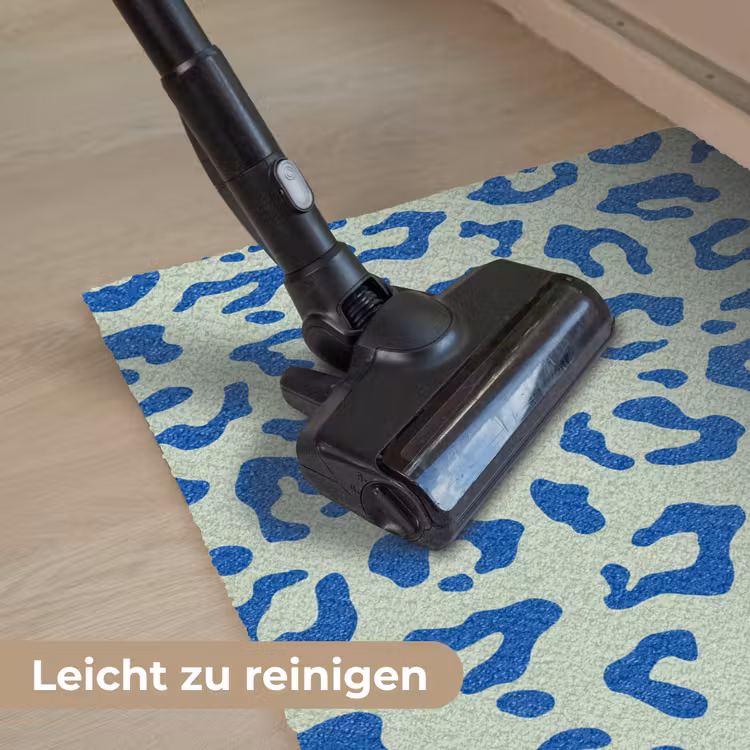 Panterprint - Blauw - Groen - Dierenprint Deurmat klein -reinigen_DE
