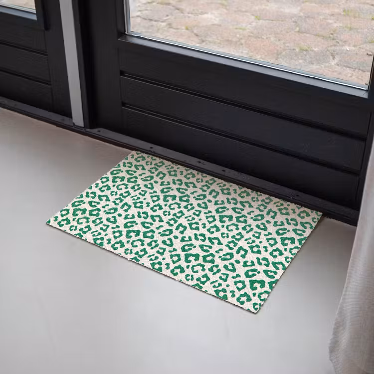 Panterprint - Groen - Beige - Dierenprint Deurmat klein -sfeer2