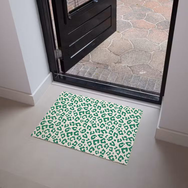 Panterprint - Groen - Beige - Dierenprint Deurmat klein -sfeer5