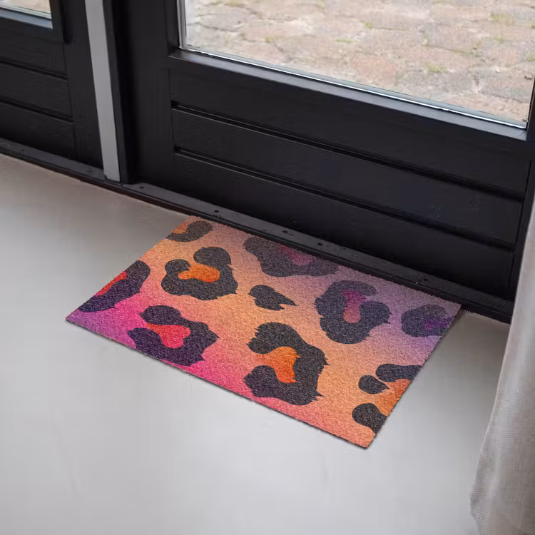Panterprint - Roze - Paars - Oranje Deurmat klein -sfeer2