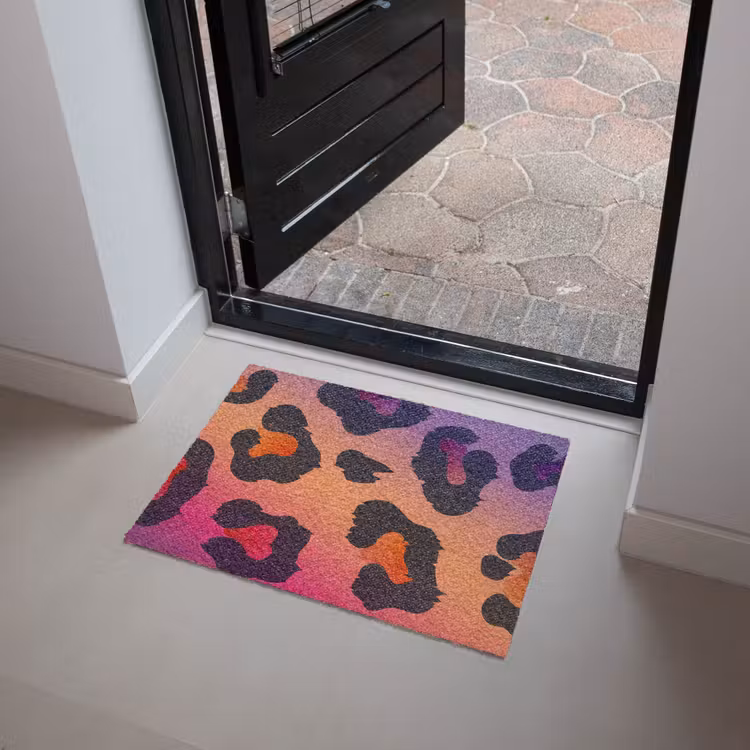 Panterprint - Roze - Paars - Oranje Deurmat klein -sfeer5
