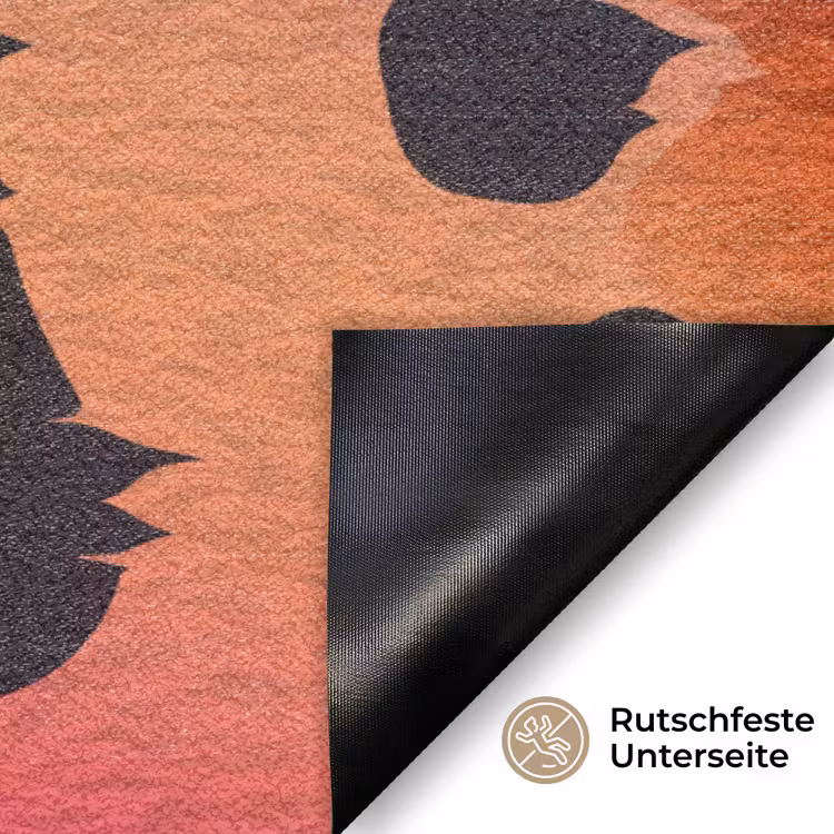 Panterprint - Roze - Paars - Oranje Deurmat klein -antislip_DE