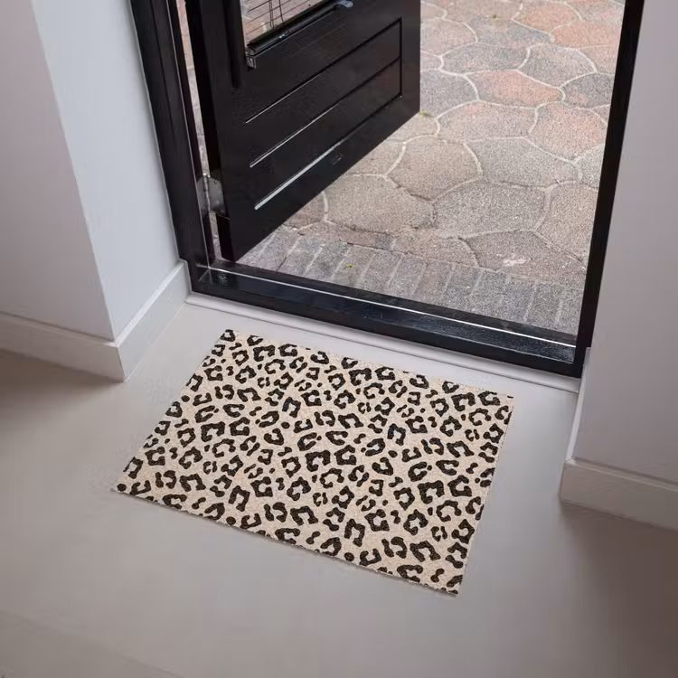Panterprint - Zwart - Bruin - Dierenprint Deurmat klein -sfeer5
