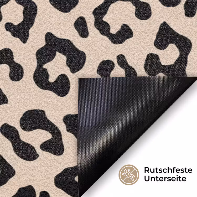 Panterprint - Zwart - Bruin - Dierenprint Deurmat klein -antislip_DE