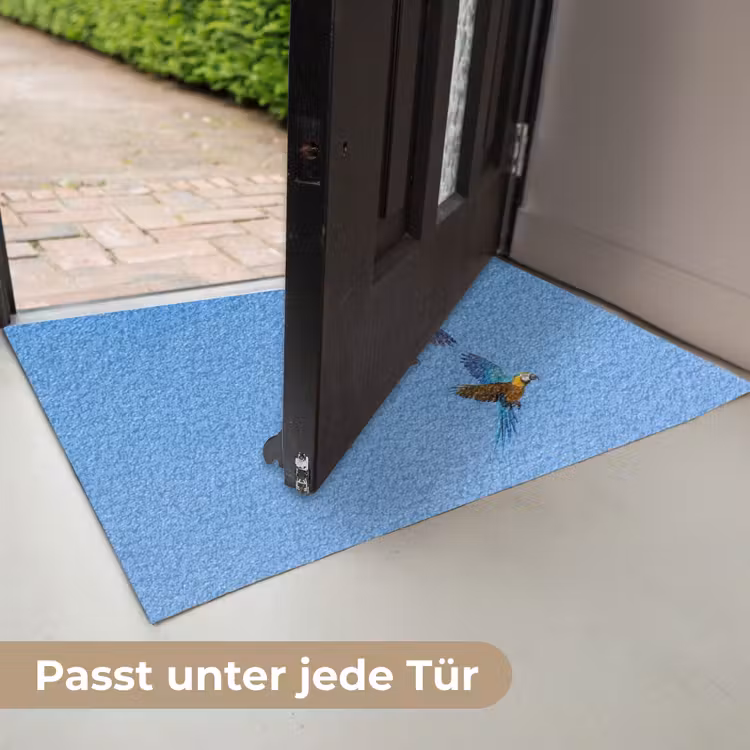 Papagaai - Vliegen - Blauw - Geel Deurmat klein -USP_DE