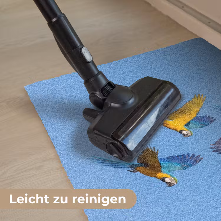 Papagaai - Vliegen - Blauw - Geel Deurmat klein -reinigen_DE