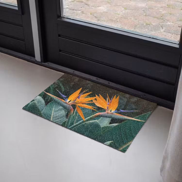 Paradijsvogel - Bloem - Exotisch Deurmat klein -sfeer2