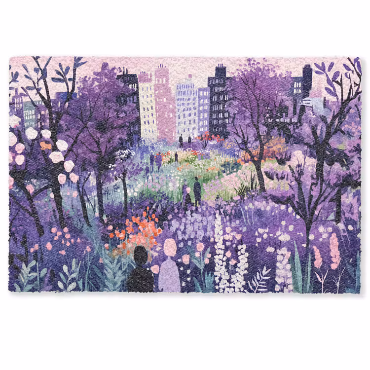 Park - Bomen - Bloemen - Gebouwen Deurmat klein -zkaufland3d
