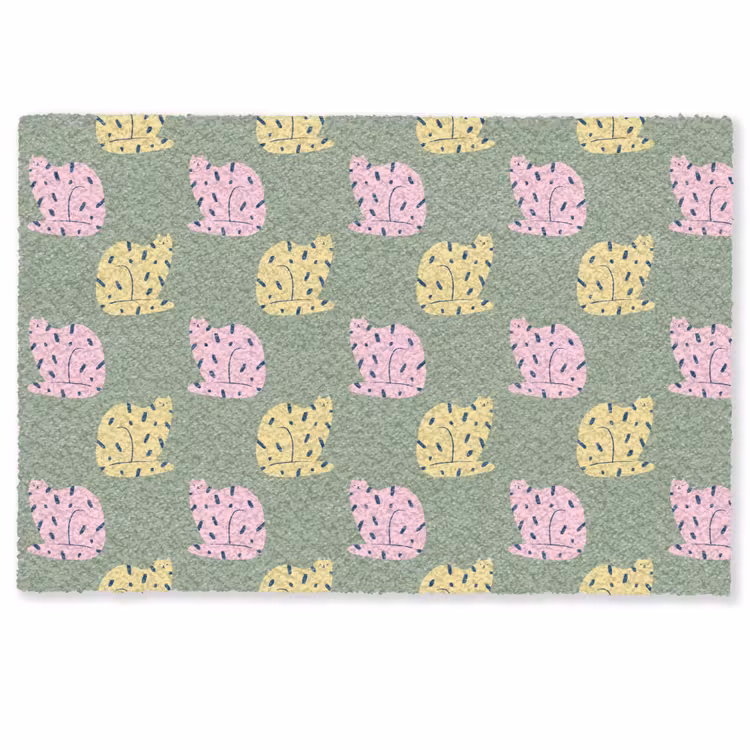 Pastel - Katten - Vlekjes - Groen Deurmat klein 898 -zkaufland3d