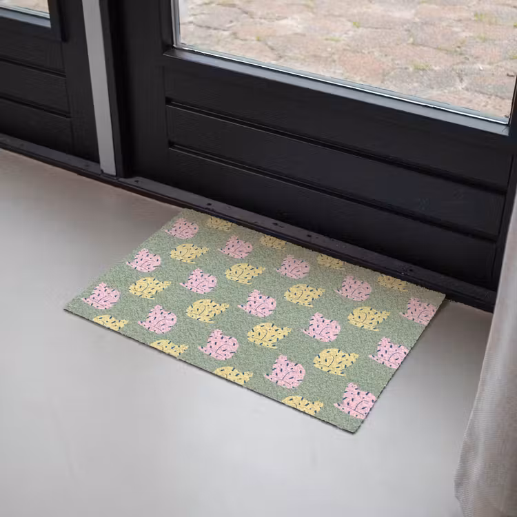 Pastel - Katten - Vlekjes - Groen Deurmat klein 898 -sfeer2