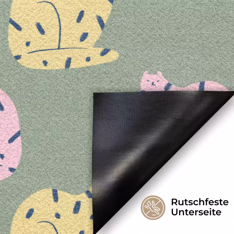 Pastel - Katten - Vlekjes - Groen Deurmat klein 898 -antislip_DE