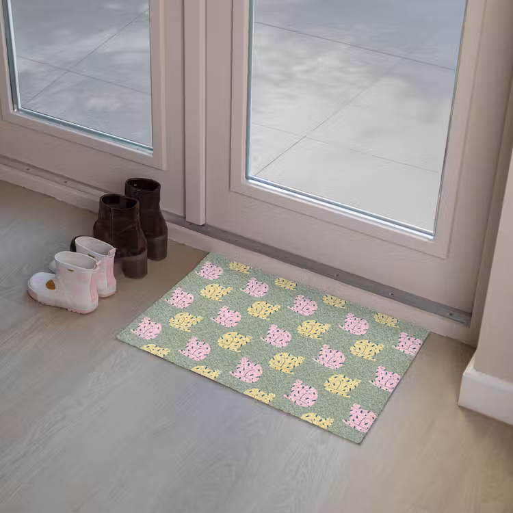 Pastel - Katten - Vlekjes - Groen Deurmat klein 898 -sfeer3