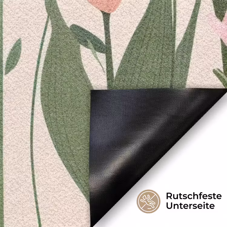 Pasteltinten - Bloemen - Illustratie Deurmat klein -antislip_DE