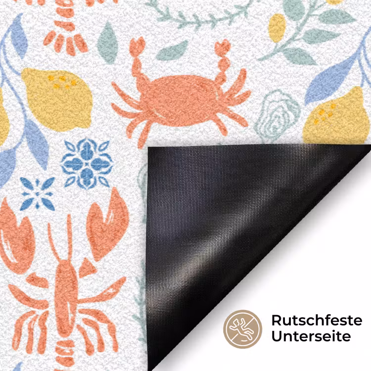 Patroon - Wit - Illustraties - Mediterraans Deurmat klein 898 -antislip_DE