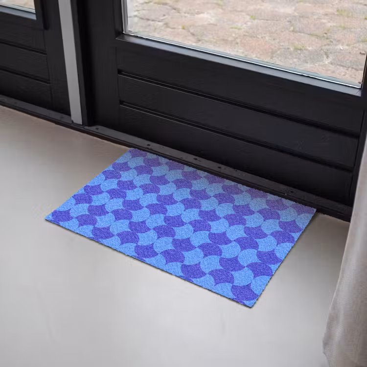 Blauw - Maanvlakken - Patroon Deurmat klein 898 -sfeer2