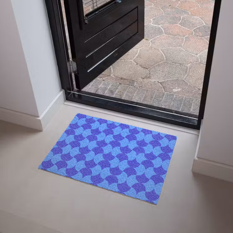 Blauw - Maanvlakken - Patroon Deurmat klein 898 -sfeer5