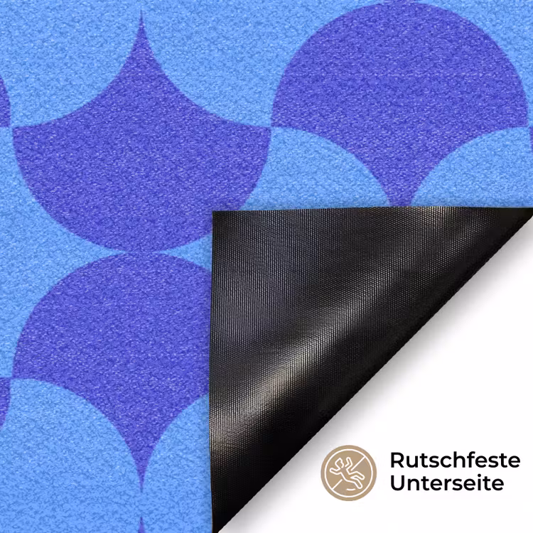 Blauw - Maanvlakken - Patroon Deurmat klein 898 -antislip_DE
