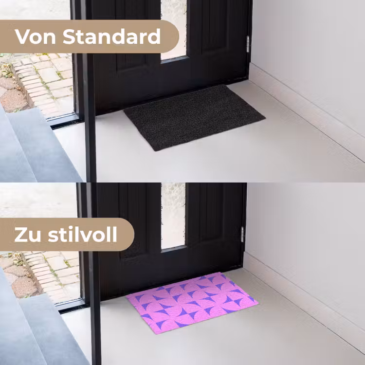 Kwadranten - Paars - Roze - Vierkanten Deurmat klein 898 -voor-na_DE