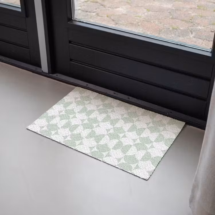 Wit - Groen - Cirkels Deurmat klein 898 -sfeer2
