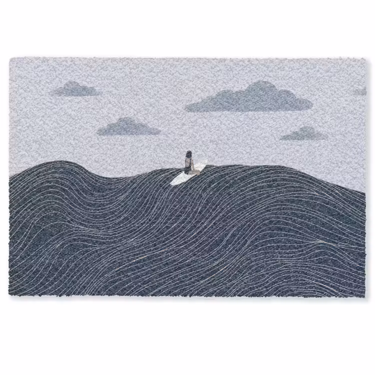 Persoon - Surfen - Oceaan - Natuur - Modern Deurmat klein -zkaufland3d