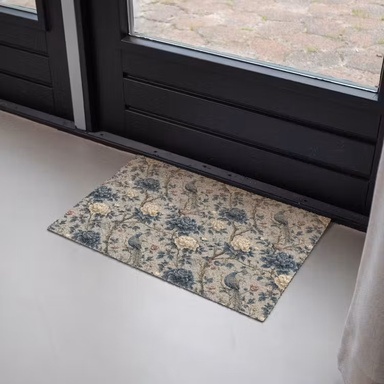 Pauw - Bloemen - Blauw Deurmat klein 898 -sfeer2