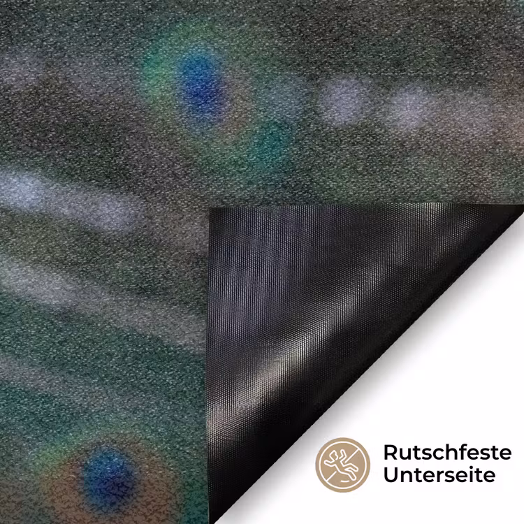 Pauw - Veren - Blauw Deurmat klein -antislip_DE