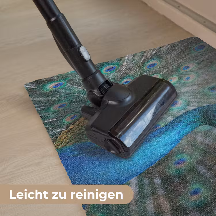 Pauw - Veren - Blauw Deurmat klein -reinigen_DE