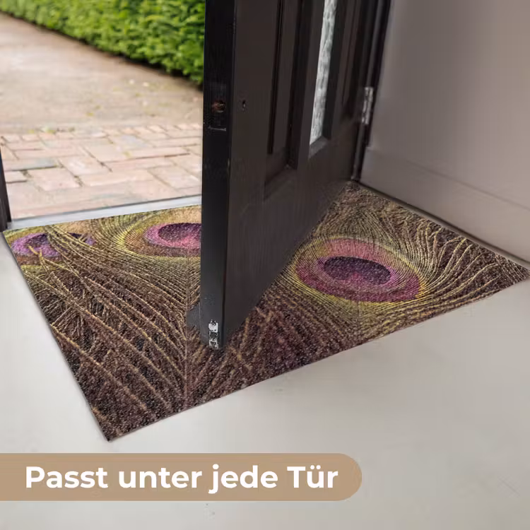 Pauw - Veren - Paars - Groen Deurmat klein -USP_DE
