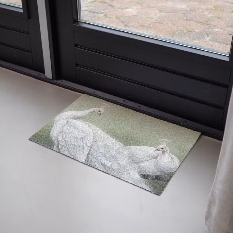 Pauwen - Wit - Natuur - Groen Deurmat klein -sfeer2