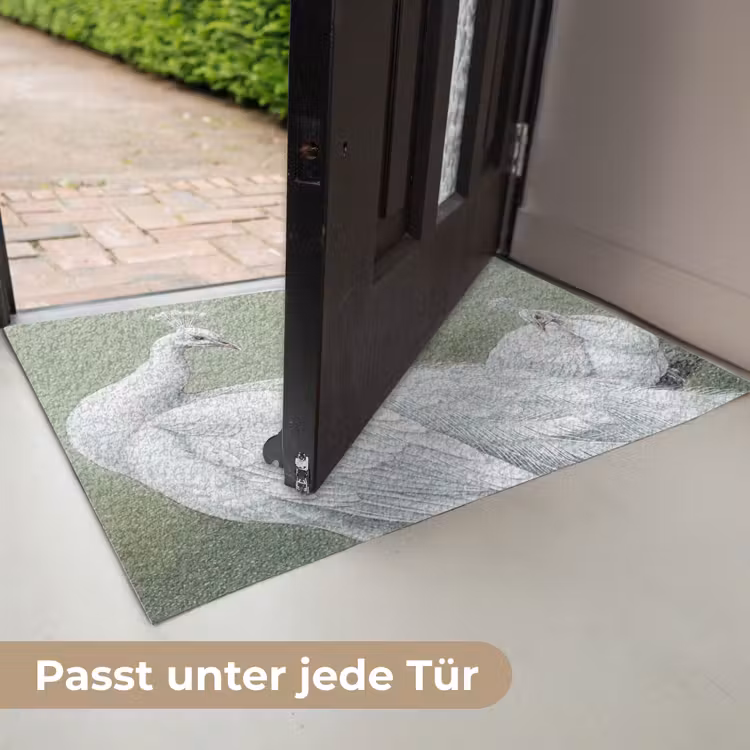 Pauwen - Wit - Natuur - Groen Deurmat klein -USP_DE