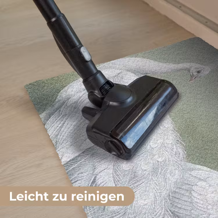 Pauwen - Wit - Natuur - Groen Deurmat klein -reinigen_DE