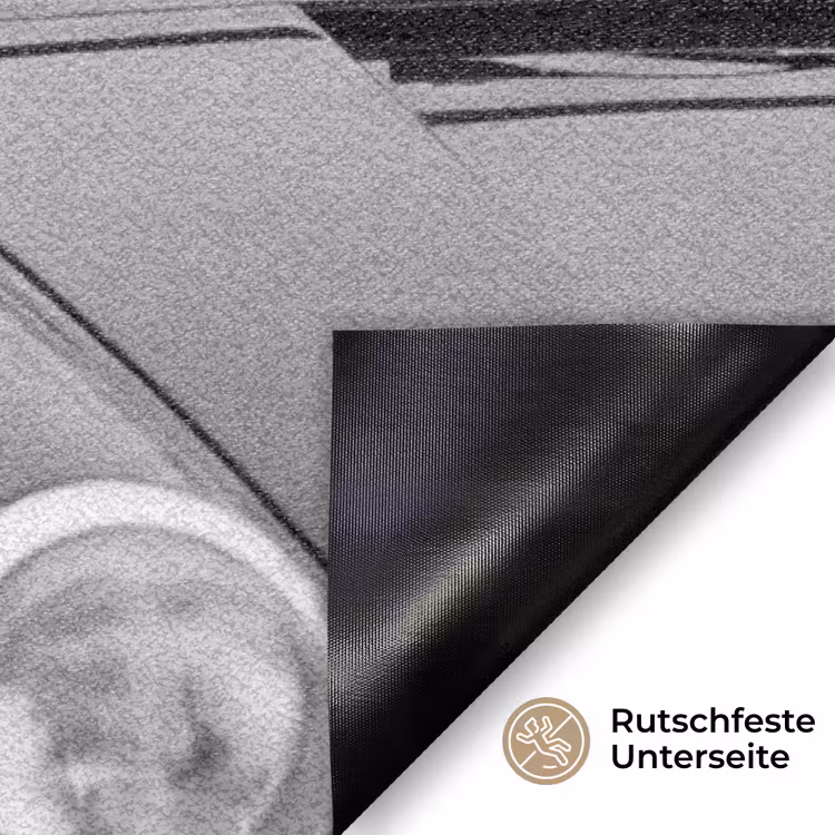 Paard - Auto - Zwart - Wit Deurmat klein -antislip_DE