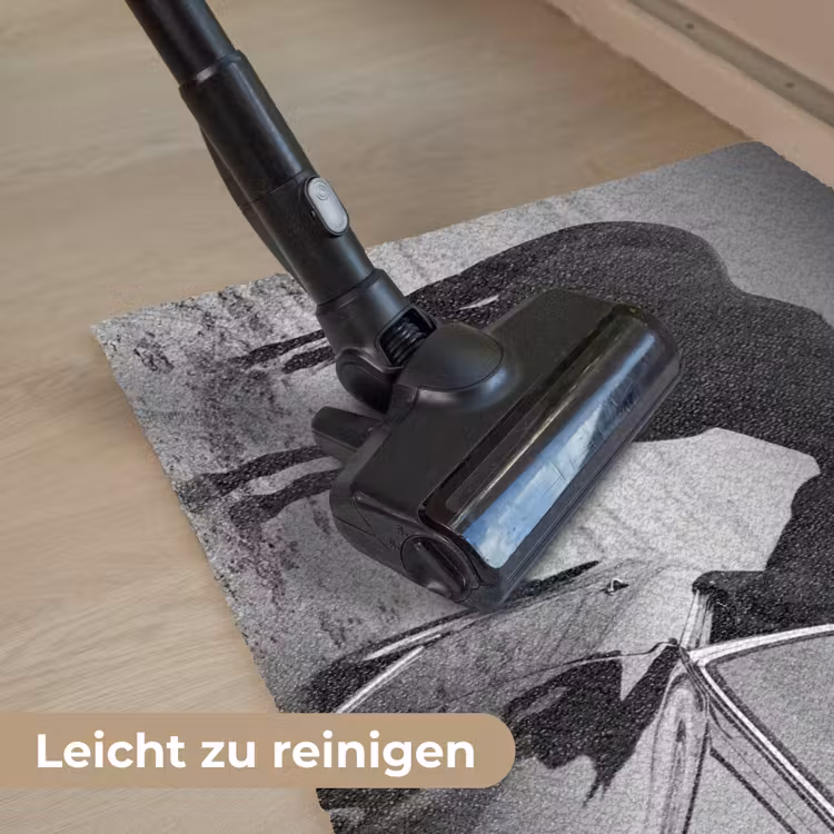 Paard - Auto - Zwart - Wit Deurmat klein -reinigen_DE