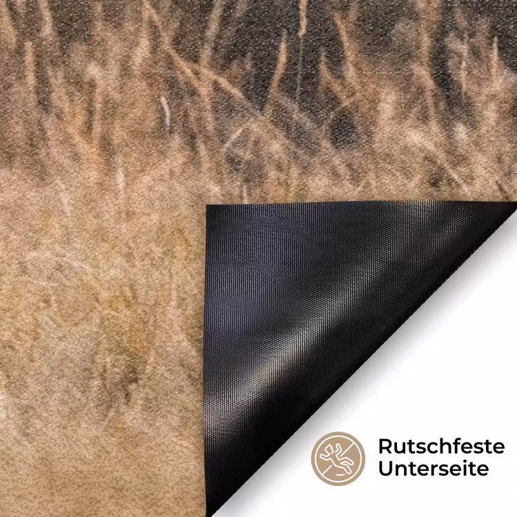 Paard - Bruin - Gras Deurmat klein -antislip_DE