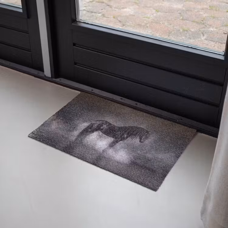 Paard - Magisch - Zwart Deurmat klein -sfeer2