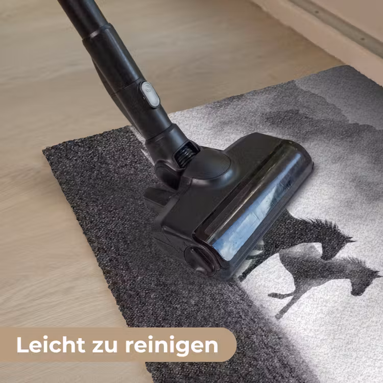 Paard - Ren - Stof - Zwart-wit - Dieren Deurmat klein -reinigen_DE