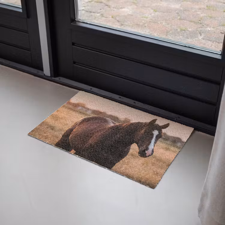 Paard - Zonsondergang - Bruin Deurmat klein -sfeer2